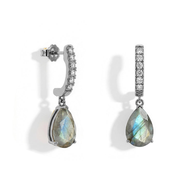 Labradorite Dorp Earrings - Teardrops