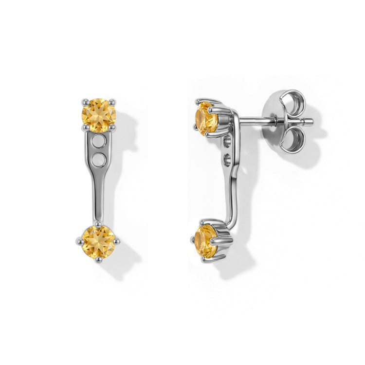 Citrine Earrings - Front & Back