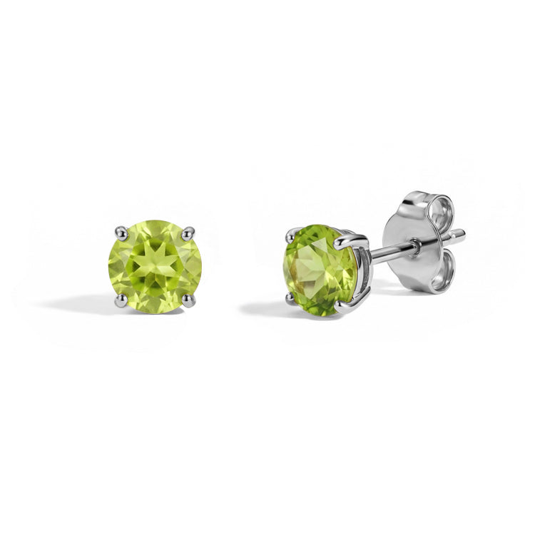 Peridot Round Stud Earrings