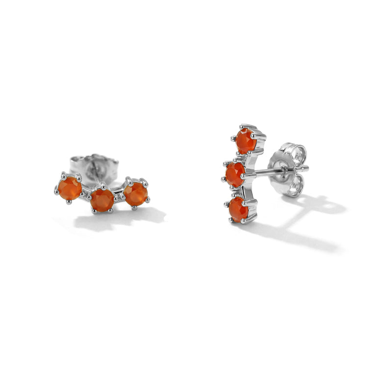 Carnelian Stud Earrings - Stackable
