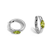 Huggies Peridot Earrings - Marquise