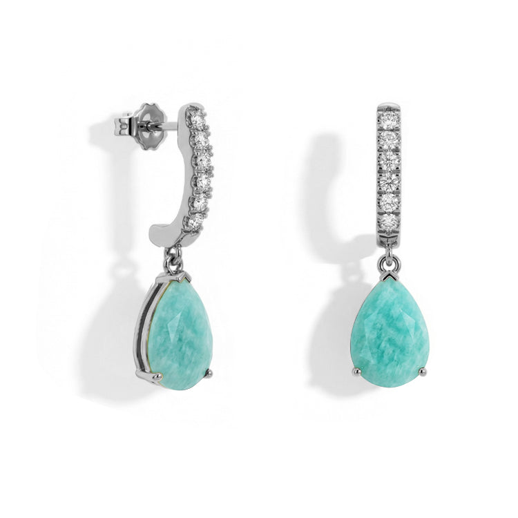 Amazonite Dorp Earrings - Teardrops