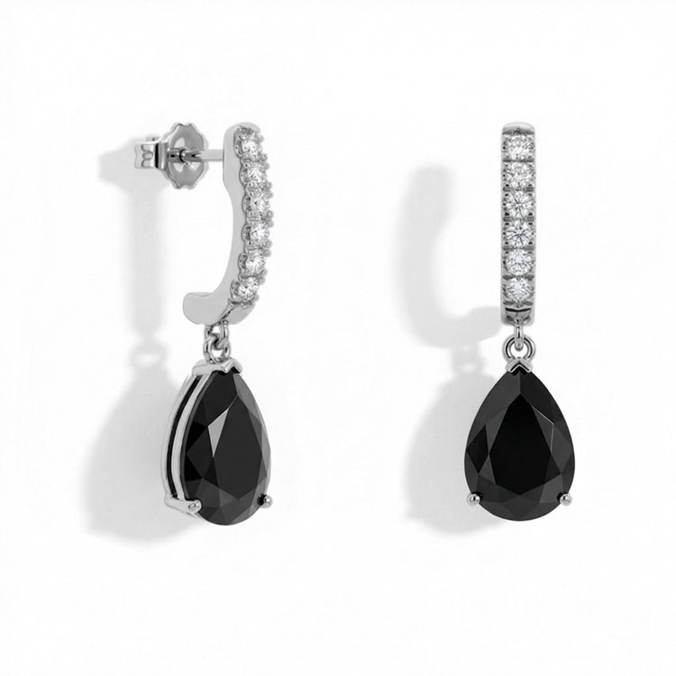 Black Onyx Dorp Earrings - Teardrops