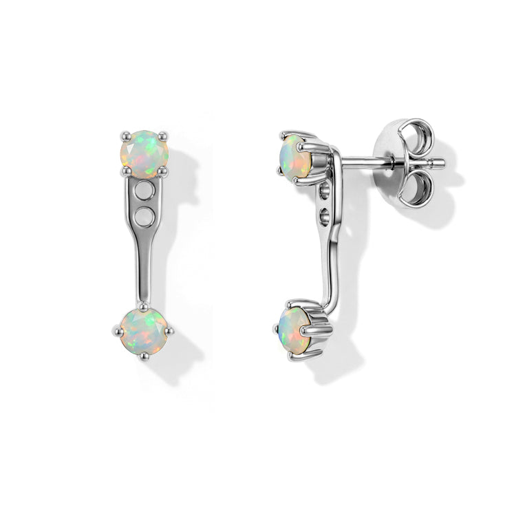 Opal Earrings - Front & Back