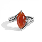 Marquise Cut Carnelian Ring Set