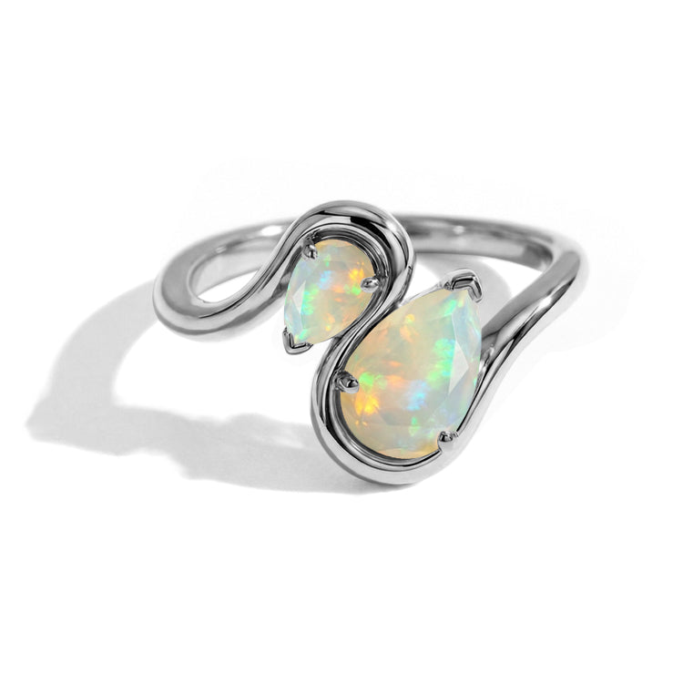 Opal Twisted Statement Ring