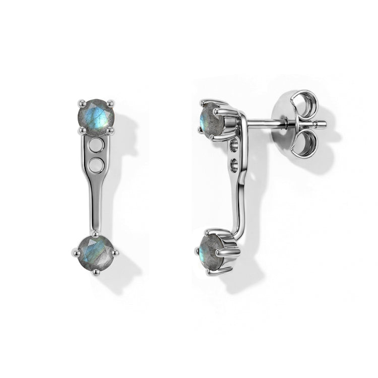 Labradorite Earrings - Front & Back