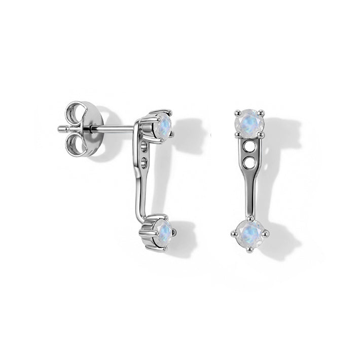 Moonstone Earrings - Front & Back Style