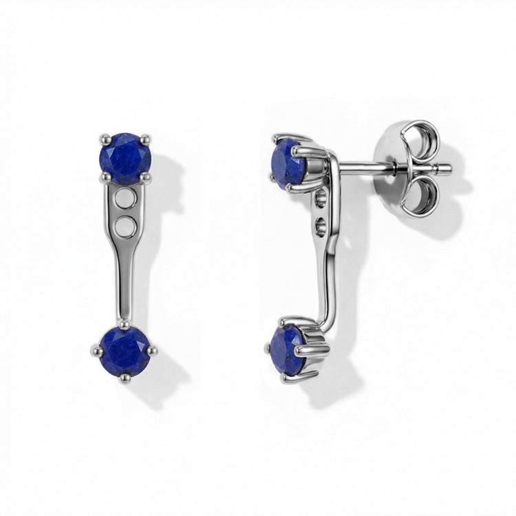 Lapis Lazuli Earrings - Front & Back