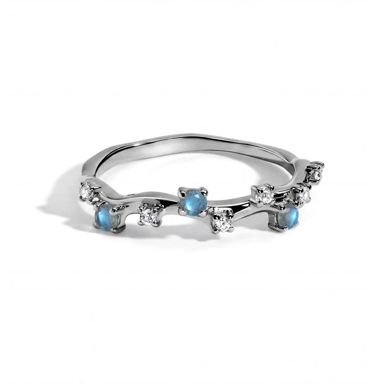 Intertwined Starlight Labradorite Ring