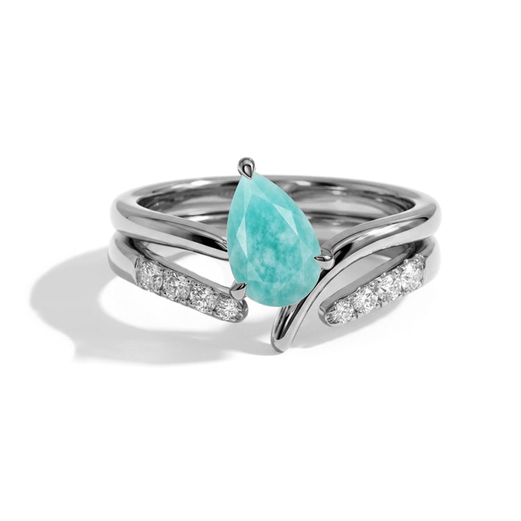 Amazonite Stackable Double Ring Set