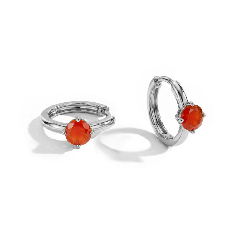 Carnelian Huggies Earrings - Round