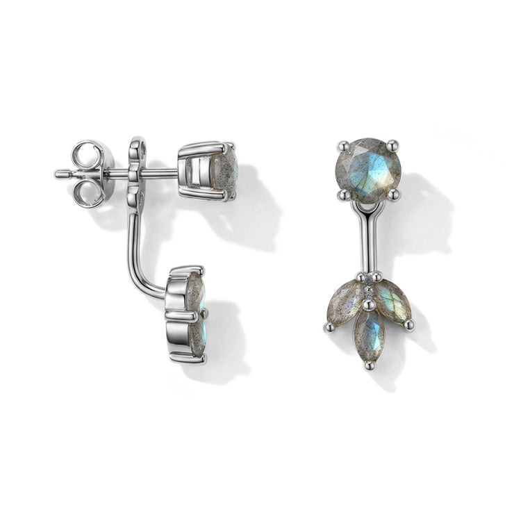 Labradorite Earrings - Front and Back