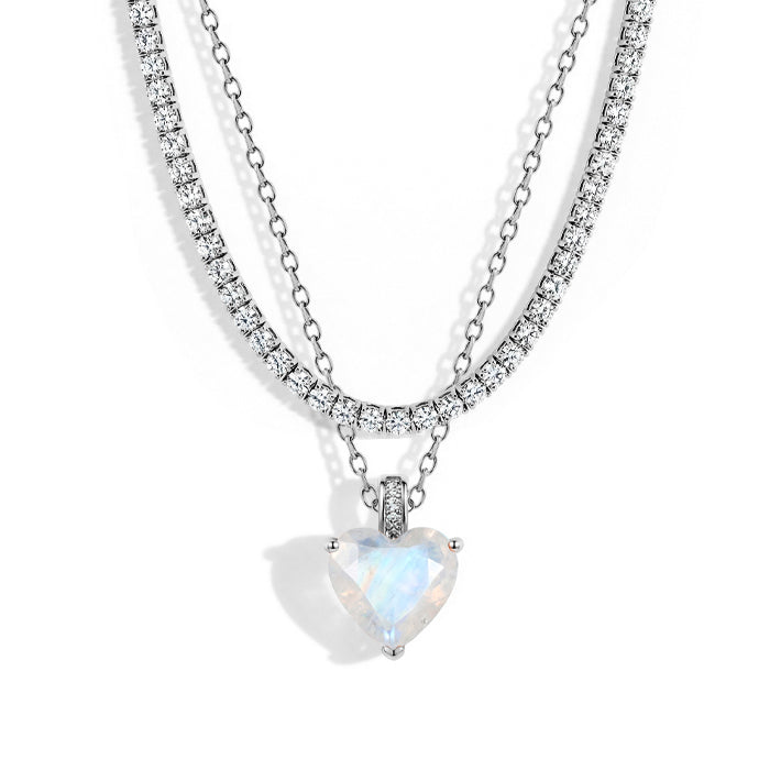Zircon Chain & Moonstone Necklace