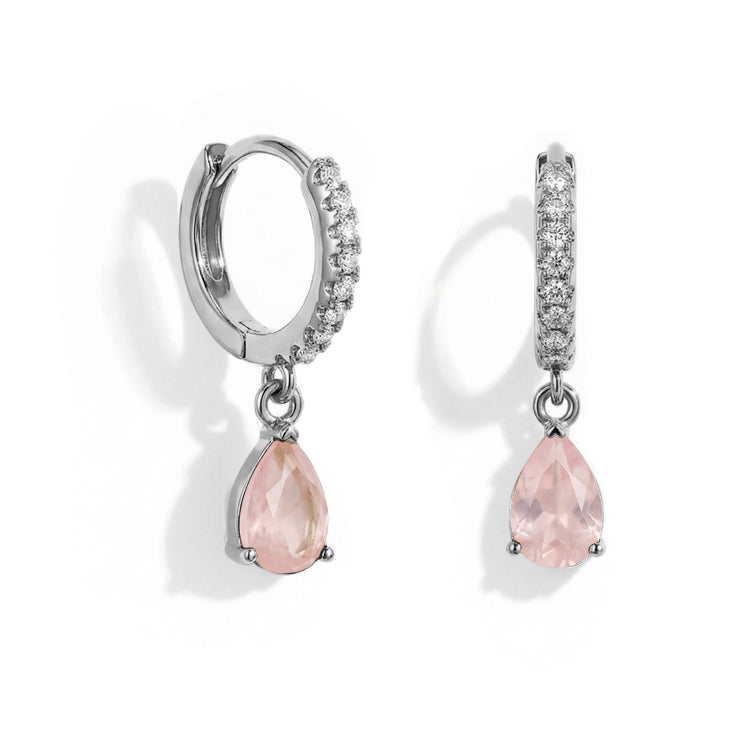 Rose Quartz Hoop Earrings