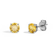 Citrine Round Stud Earrings