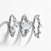 Boho Moonstone Ring Set