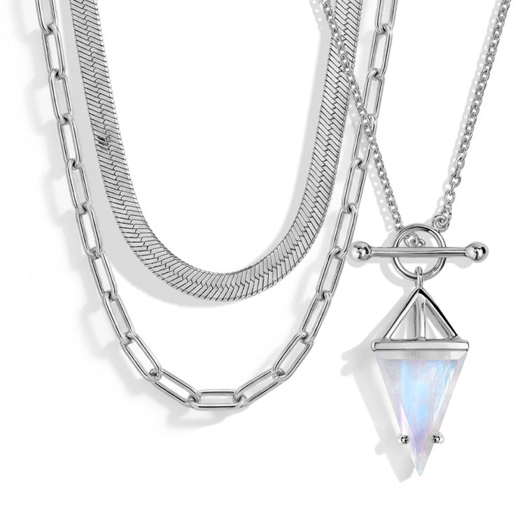 T-Lock Moonstone Necklace Set