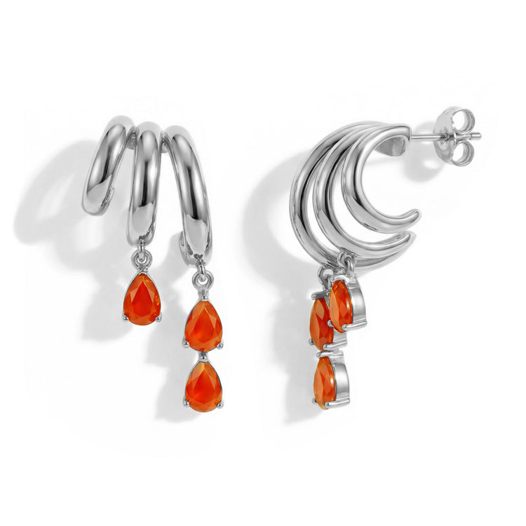 Stacked Carnelian Dangle Earrings