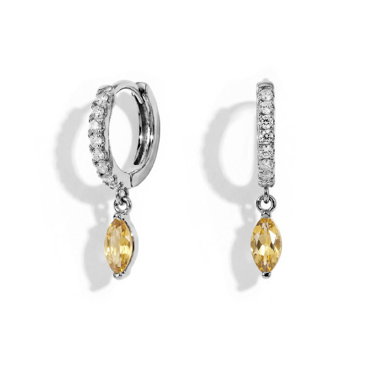 Hoops Earrings - Citrine Marquise