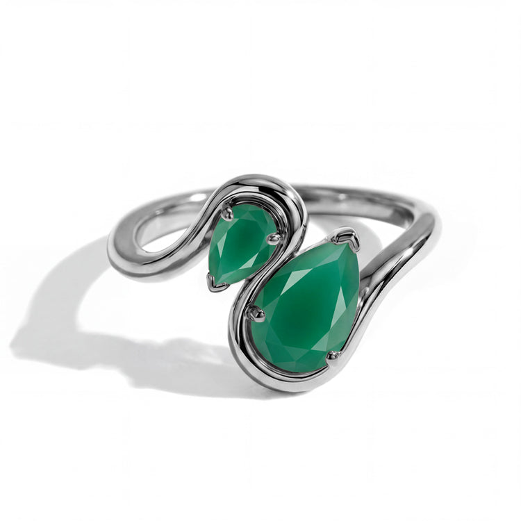 Pear Green Agate Stacking Ring