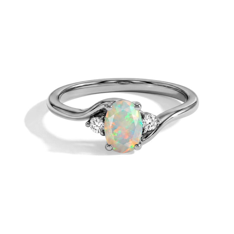 Cross-Twisted Opal Ring