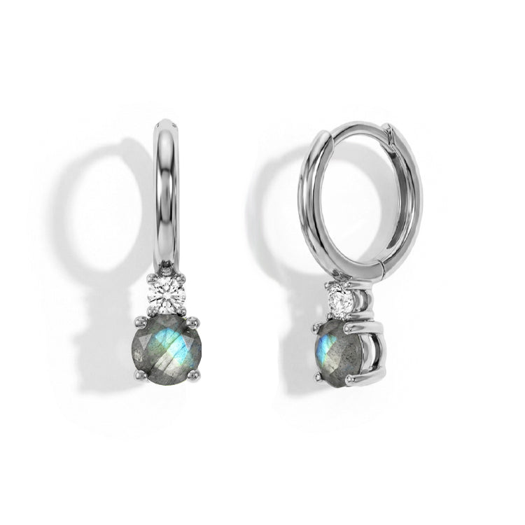 Labradorite Round Hoop Earrings