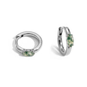 Huggies Moss Agate Earrings - Marquise