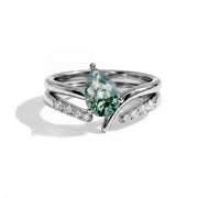Moss Agate Double Statement Ring