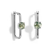 Large Moss Agate Hoop Earrings