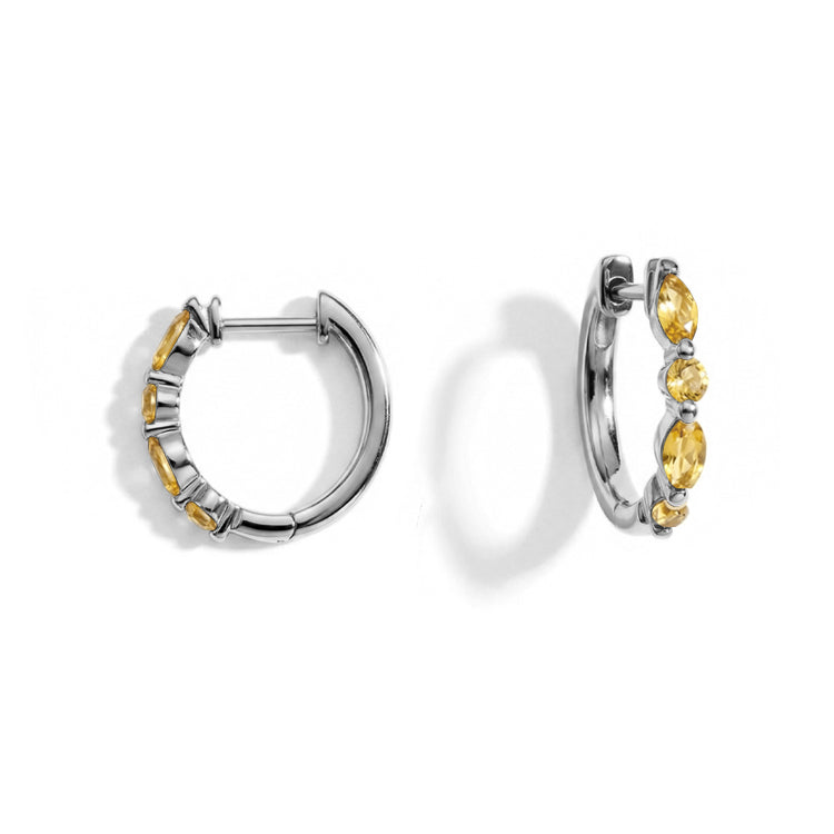 Citrine Huggies Earrings - Elegant
