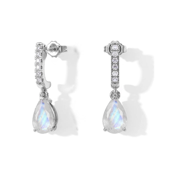 Drop Earrings - Moonstone Teardrop