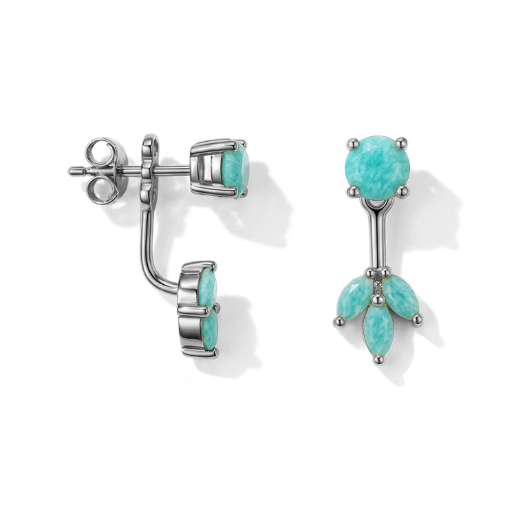 Amazonite Earrings - Front & Back