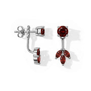 Garnet Earrings - Front and Back
