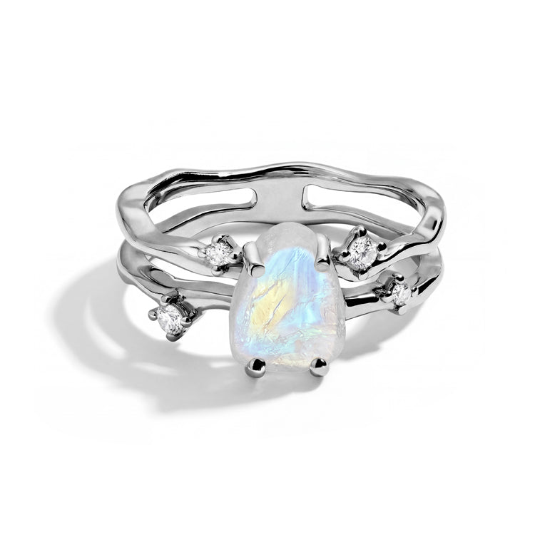 Moonstone Statement Rings -  Raw Crystal