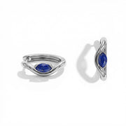 Twisted Lapis Lazuli Huggies Earrings