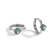 Labradorite Huggies Earrings - Round