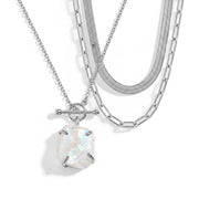 Moonstone T-Lock Necklace Set - Raw Crystals