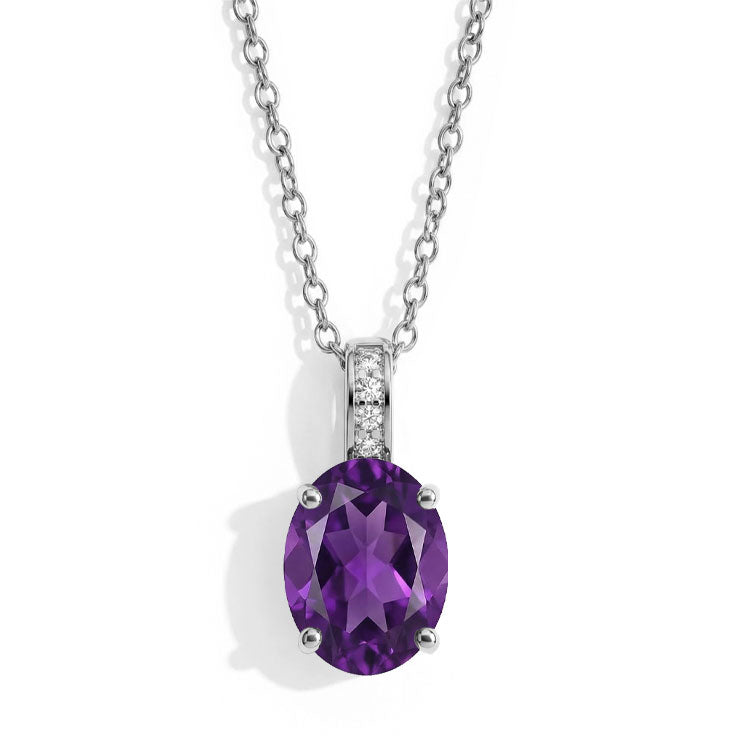 Amethyst Necklace - Oval