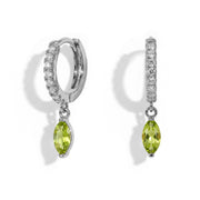 Hoops Earrings - Peridot Marquise