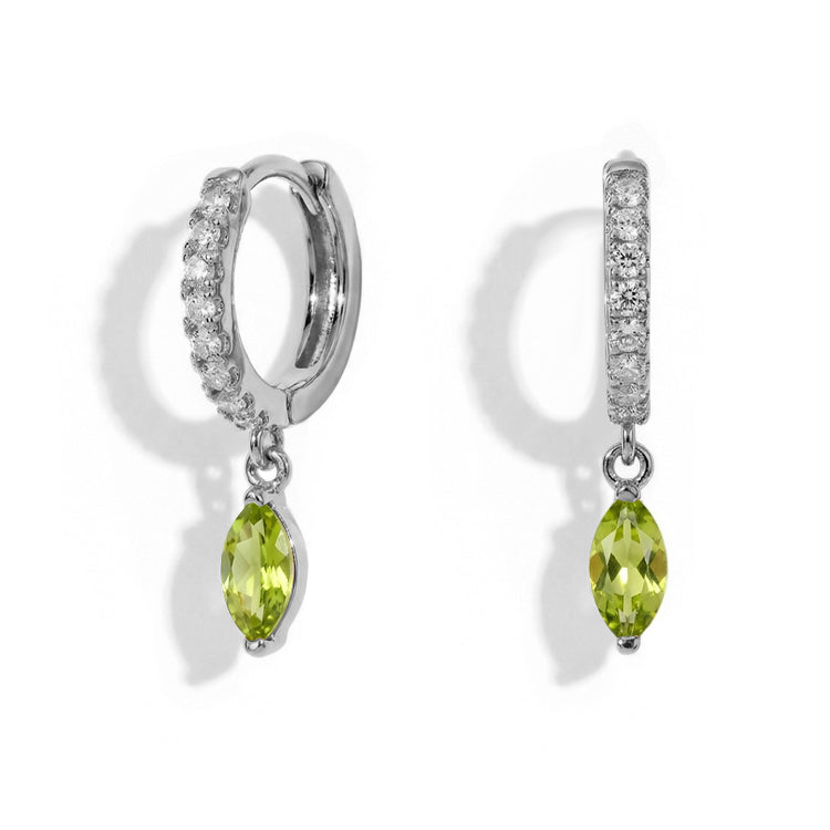 Hoops Earrings - Peridot Marquise