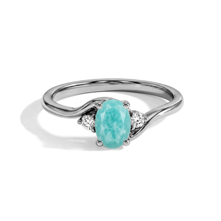 Cross-Twisted Amazonite Ring