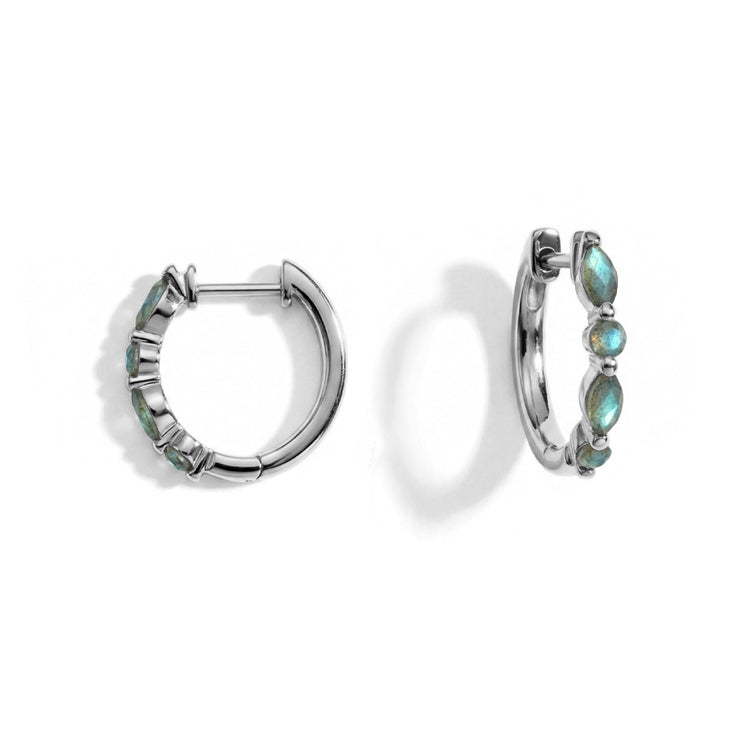 Labradorite Huggies Earrings - Elegant