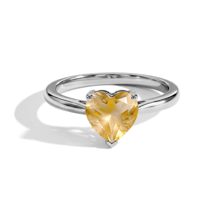Gothic Citrine Heart Ring