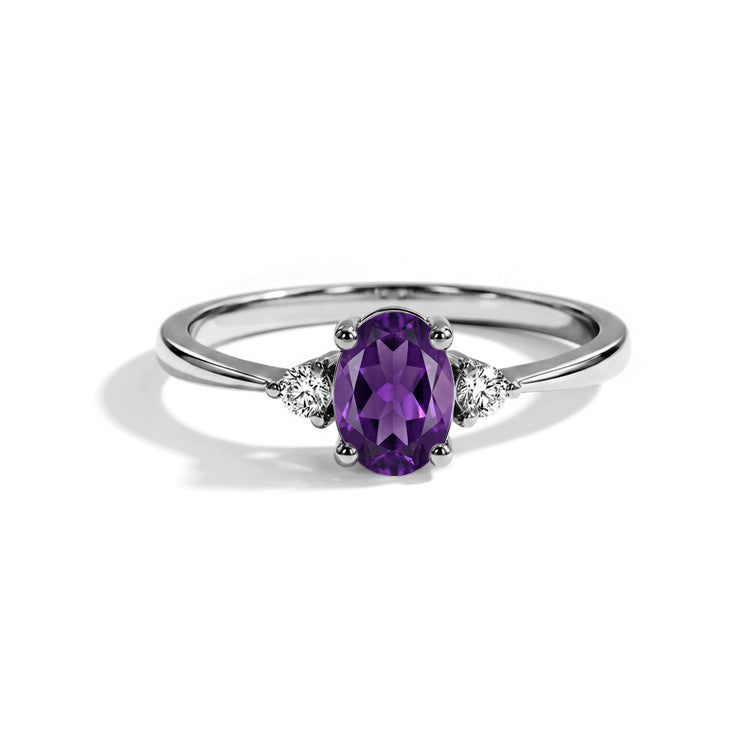 Amethyst Solitaire Ring - Wisdom