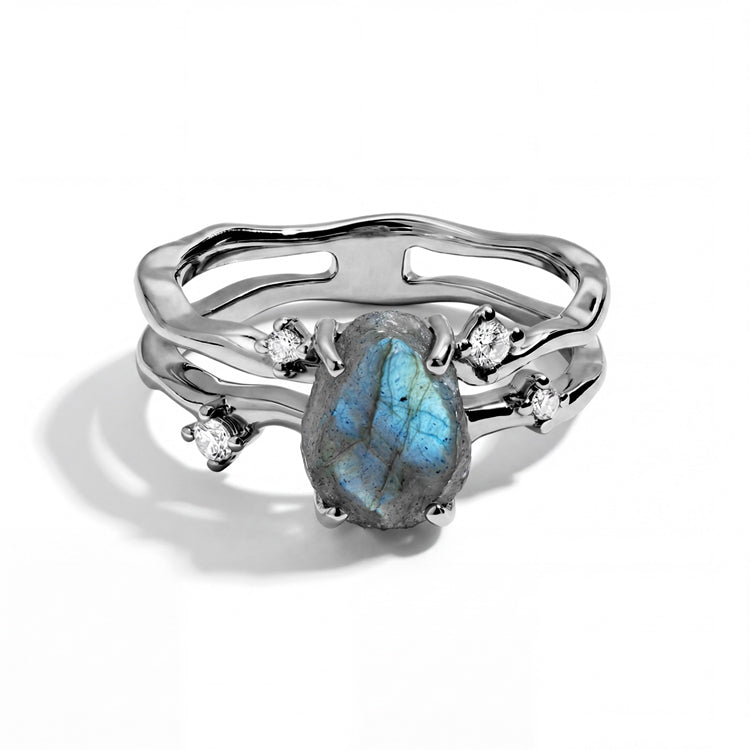 Labradorite Rings -  Raw Crystal