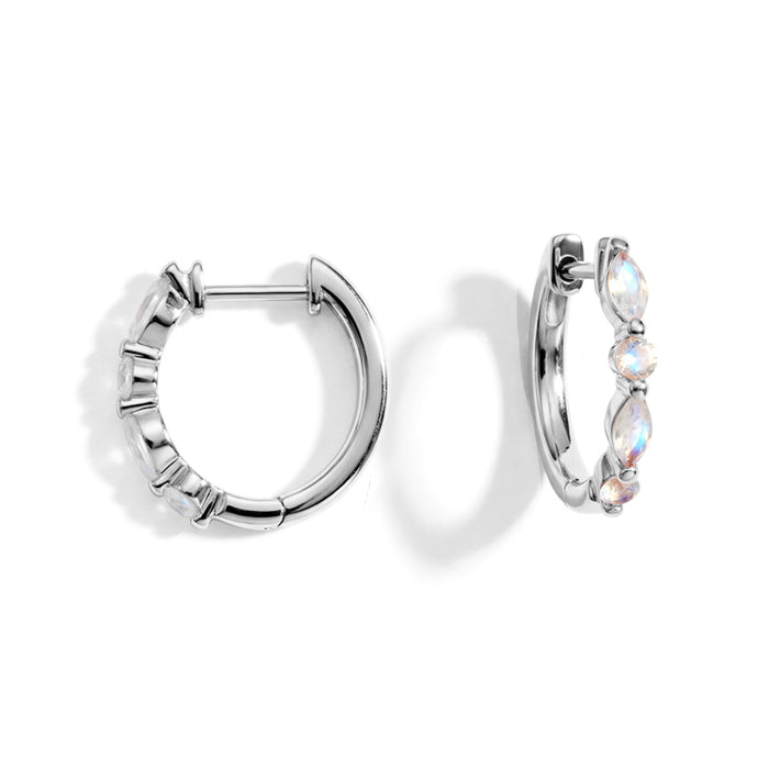 Moonstone Hoop Huggies Earrings