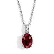 Garnet Necklace - Oval