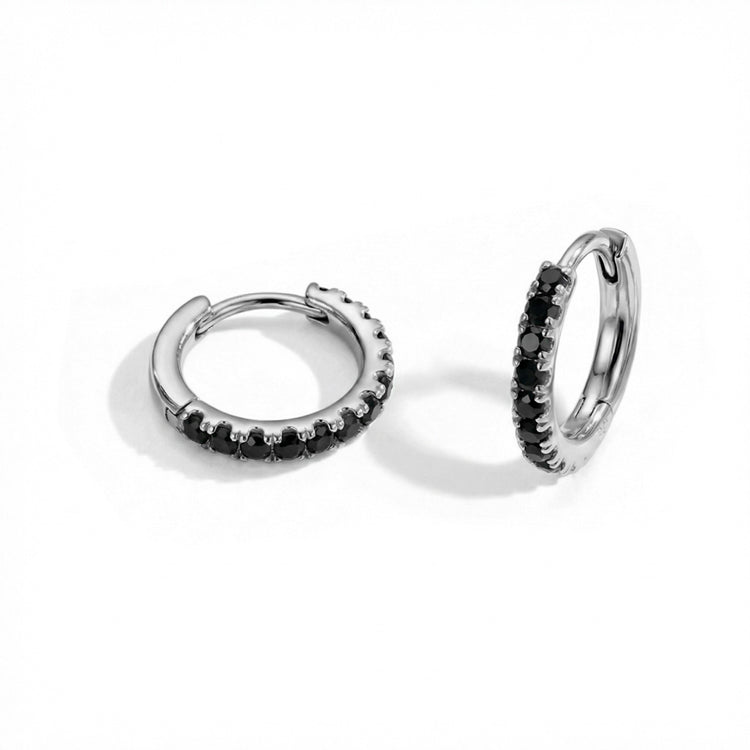Classic Black Onyx Huggies Earrings