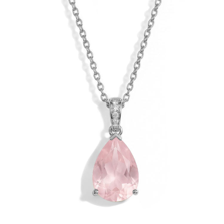 Rose Quartz Necklace - Pear